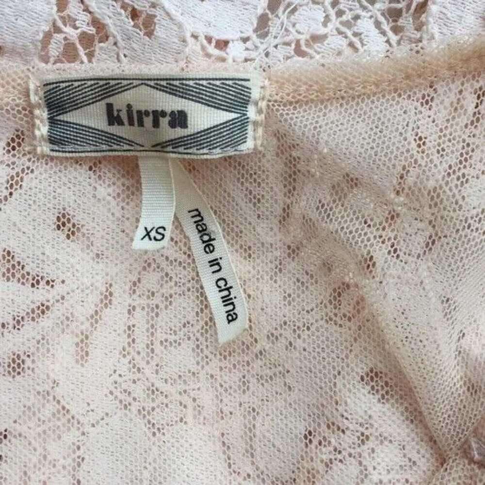 Kirra Dress Peach Lace & Mesh Short Party Dress Low Back XS - Picture 4 of 6